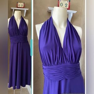 Evan Picone Marylin Halter swing women’s Dress purple, size  8